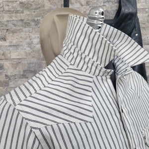 Saloon Stripe- Men's Luxury Stripe Western Shirt (White)