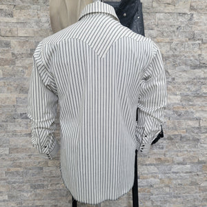 Saloon Stripe- Men's Luxury Stripe Western Shirt (White)