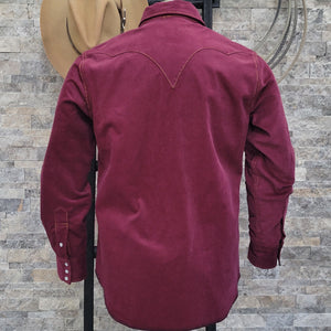 The Highwayman- Long Sleeve Oxblood Corduroy Western Shirt