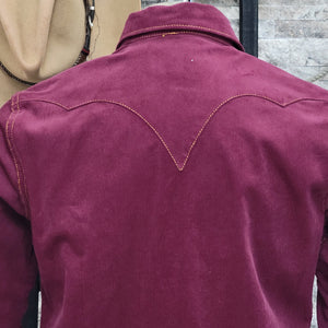 The Highwayman- Long Sleeve Oxblood Corduroy Western Shirt