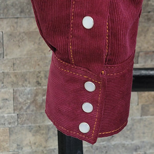 The Highwayman- Long Sleeve Oxblood Corduroy Western Shirt