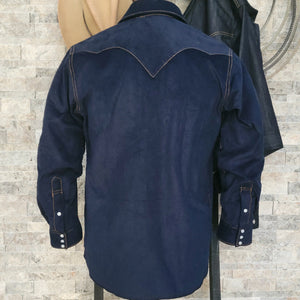 The Highwayman- Men's Long Sleeve Navy Corduroy Western Shirt