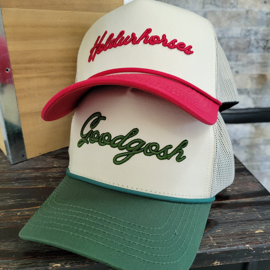 Ball Cap- HoldurHorses (Red/Natural)