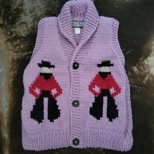 Vest- Handknit Cowboy Swing Vest (Lilac)