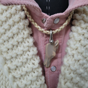 Cardigan- Handknit Floral Jacket (Vanilla)