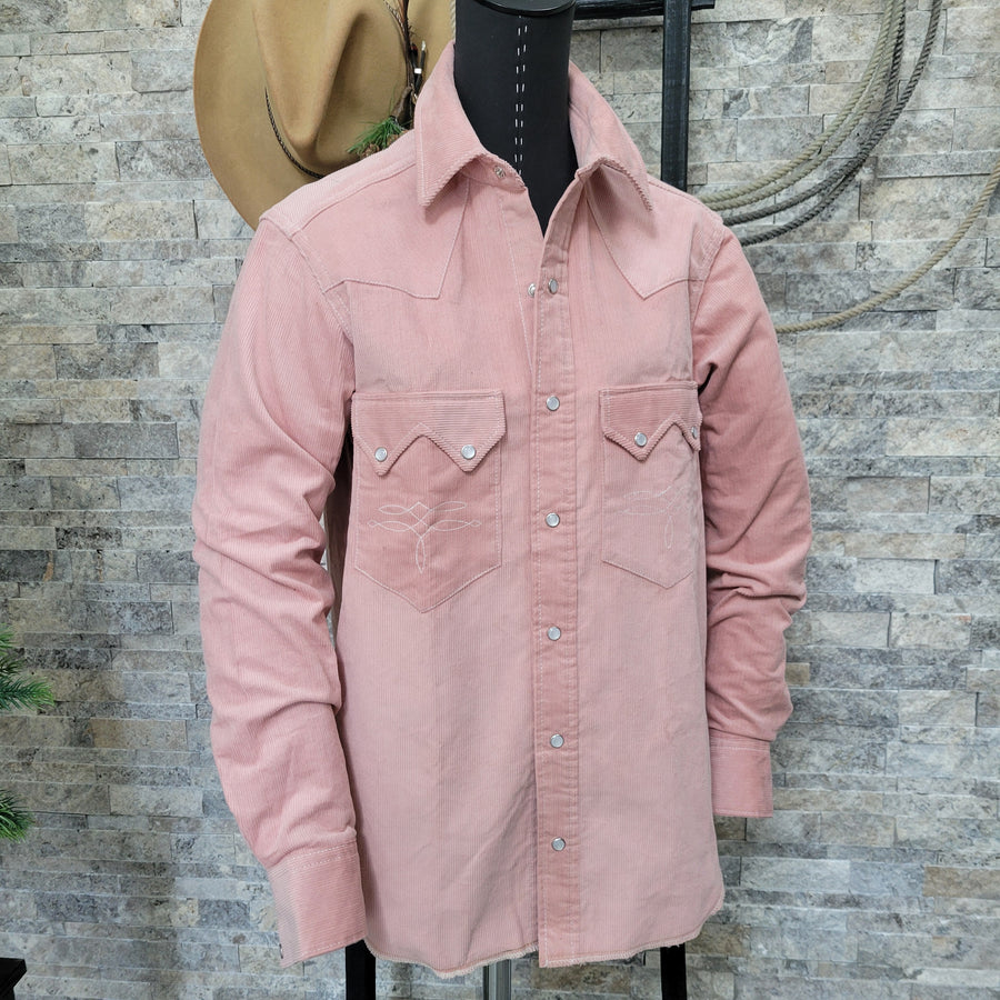 The Highwayman- Long Sleeve Desert Rose Corduroy Western Shirt