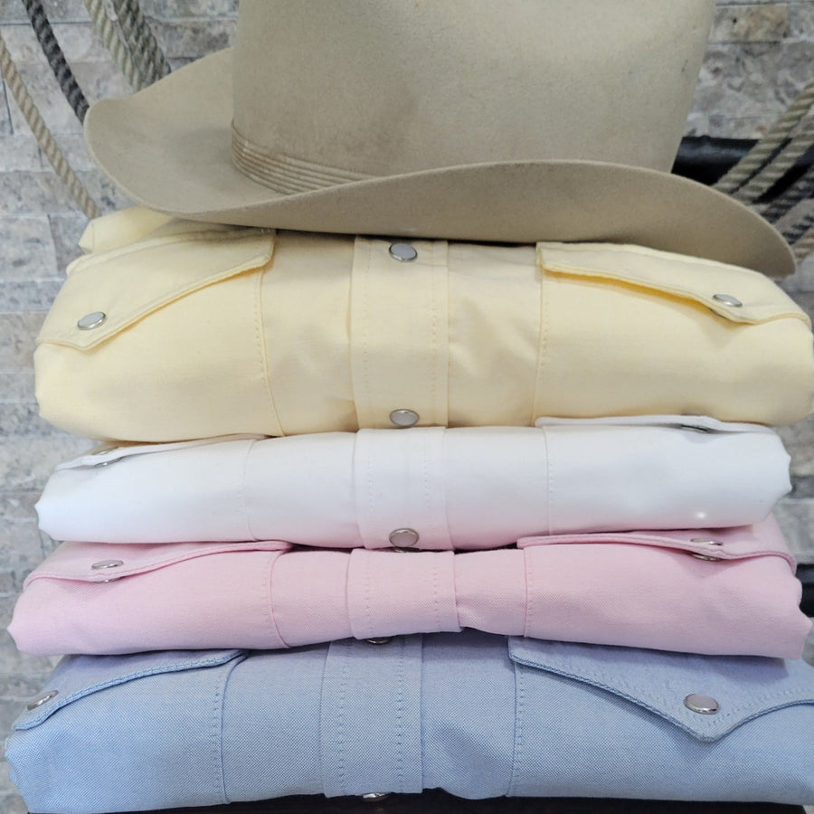 The Cattleman- Men's Yellow Oxford Western Shirt