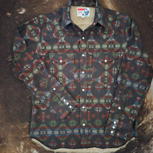 Southwest Showdown- Men's Flannel Long Sleeve Shirt (Navy)