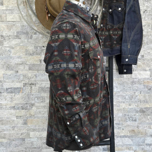 Southwest Showdown- Men's Flannel Long Sleeve Shirt (Navy)