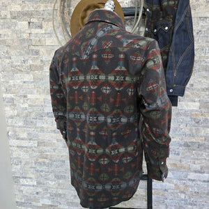 Southwest Showdown- Men's Flannel Long Sleeve Shirt (Navy)