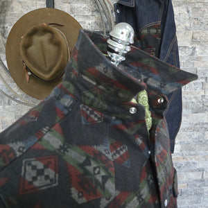 Southwest Showdown- Men's Flannel Long Sleeve Shirt (Navy)