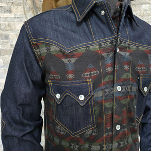 Jack Of Diamonds- SPECIAL EDITION Southwest Flannel/Denim Jacket