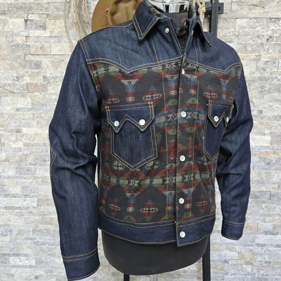 Jack Of Diamonds- SPECIAL EDITION Southwest Flannel/Denim Jacket