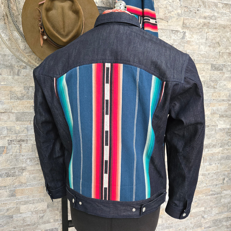 The Maverick- Men's Denim/Blue Serape Jacket