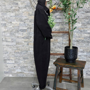 Coverall- Chainstitched Black Field Bloom (sz.L)