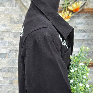 Coverall- Chainstitched Black Field Bloom (sz.L)