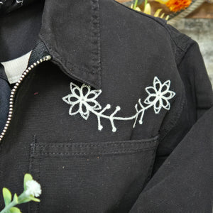 Coverall- Chainstitched Black Field Bloom (sz.L)