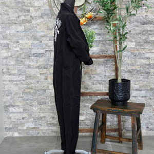Coverall- Chainstitched Black Field Bloom (sz.L)
