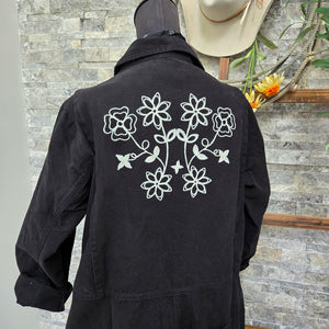 Coverall- Chainstitched Black Field Bloom (sz.L)