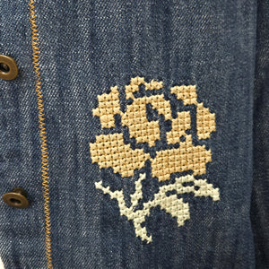 Chore Coat- Denim Embroidered Vacation