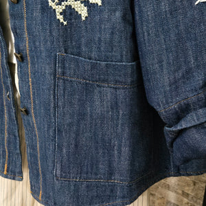 Chore Coat- Denim Embroidered Vacation