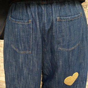 Beach pant- Denim Embroidered Vacation