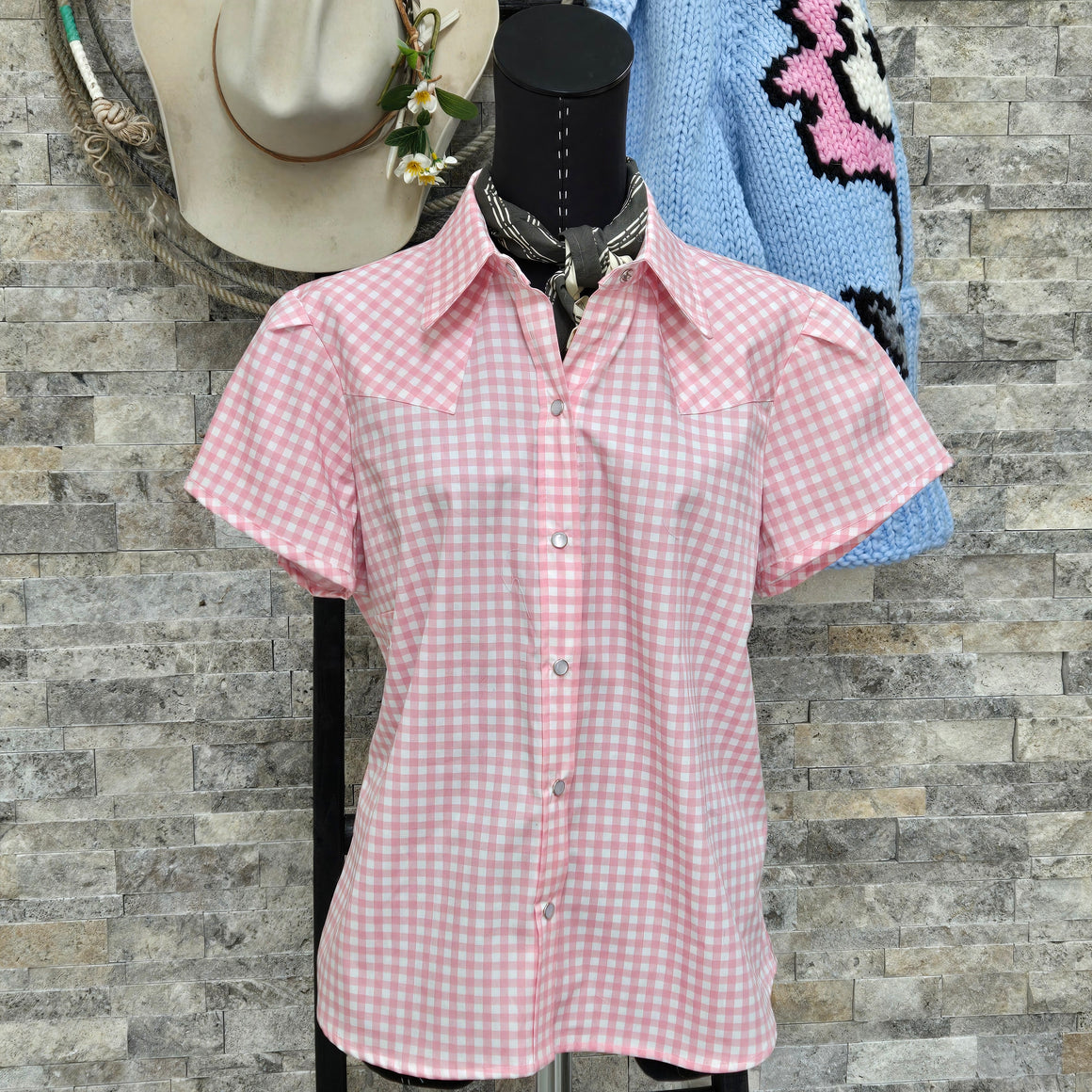 Dolly- Women's Gingham Short Sleeve Shirt