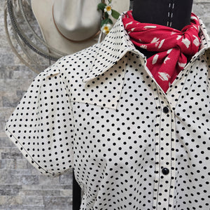 Dolly- Women's Mini Dot Short Sleeve Shirt