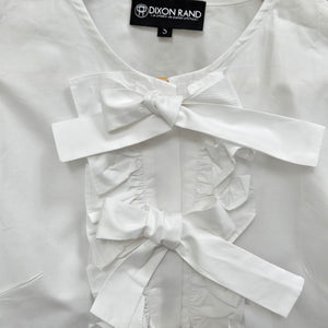 Blouse- Bow Ruffle Short Sleeve