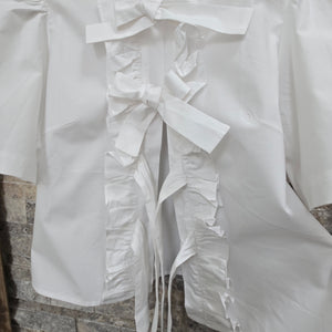 Blouse- Bow Ruffle Short Sleeve