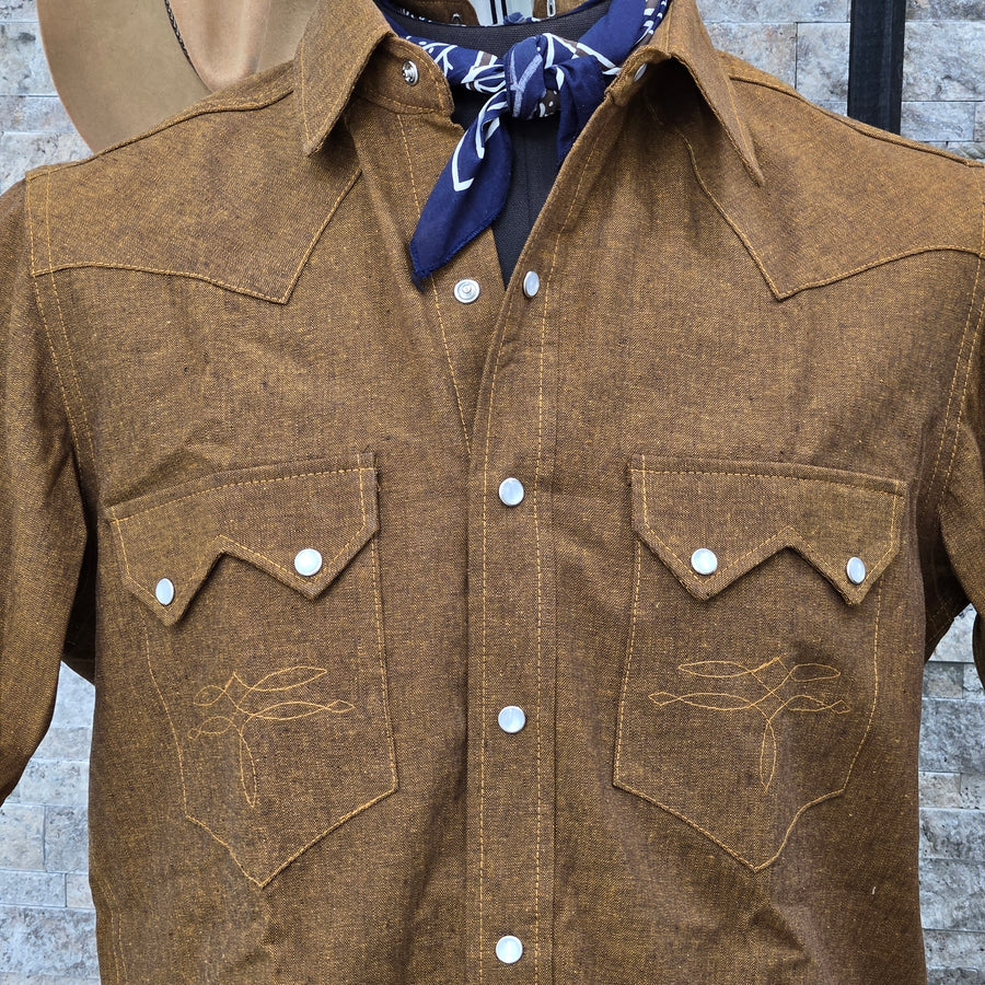 Highwayman- Short Sleeve Linen Blend (Spice)