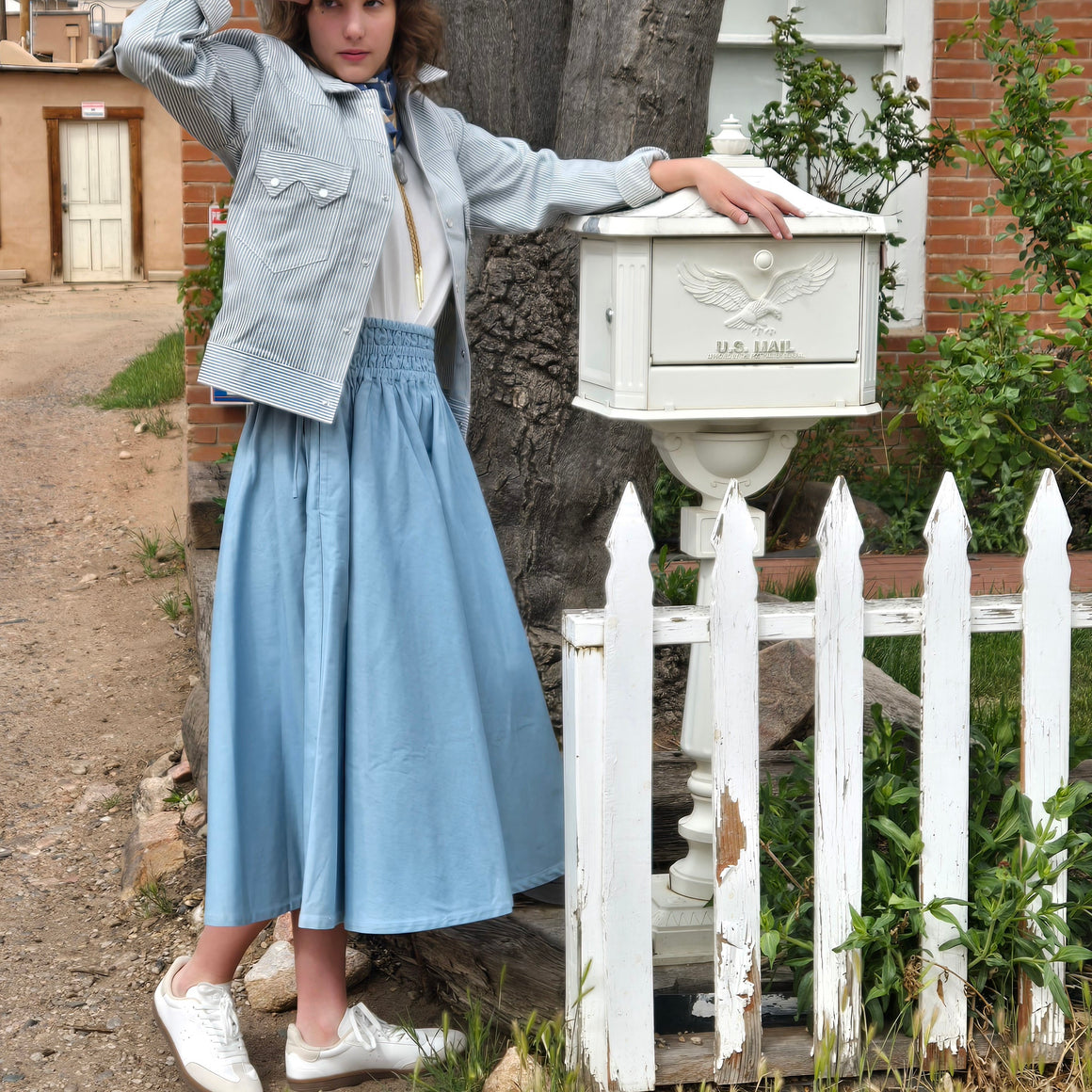 Skirt- Chambray Circle