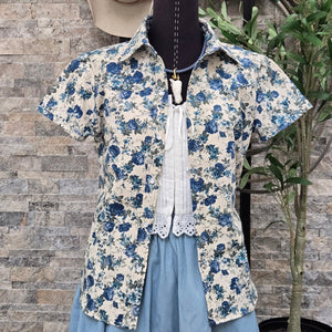 Dolly- Women's Garden Floral Short Sleeve Shirt