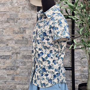 Dolly- Women's Garden Floral Short Sleeve Shirt