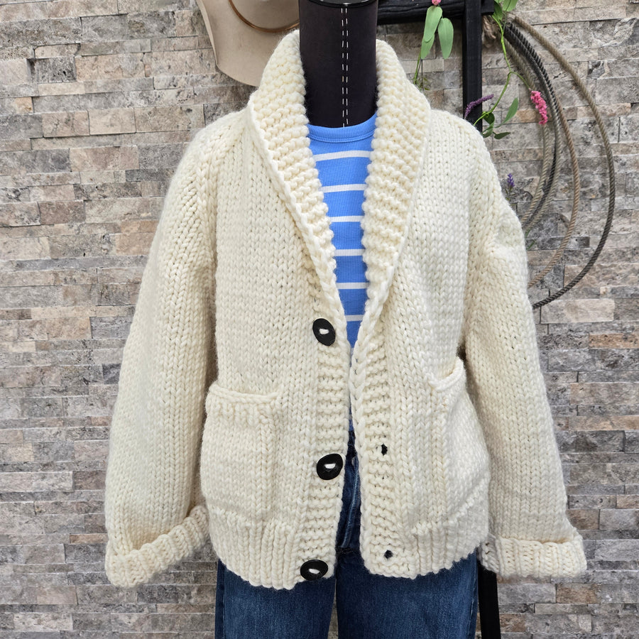 Cardigan- Handknit Wildflowers Jacket