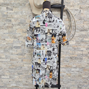 Silk Dress- Beach Celebrity Photo Print