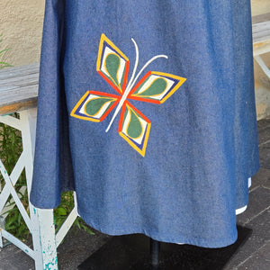 Dress- Geometric Garden Chainstitched Denim (sz.S)