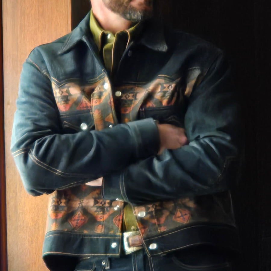 Jack Of Diamonds- SPECIAL EDITION Southwest Flannel/Denim Jacket (Pine)