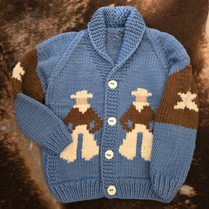 Cardigan- Handknit Cowboy Cardi (Denim)