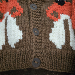Cardigan- Handknit Cropped Cowboy Cardi (Chocolate)