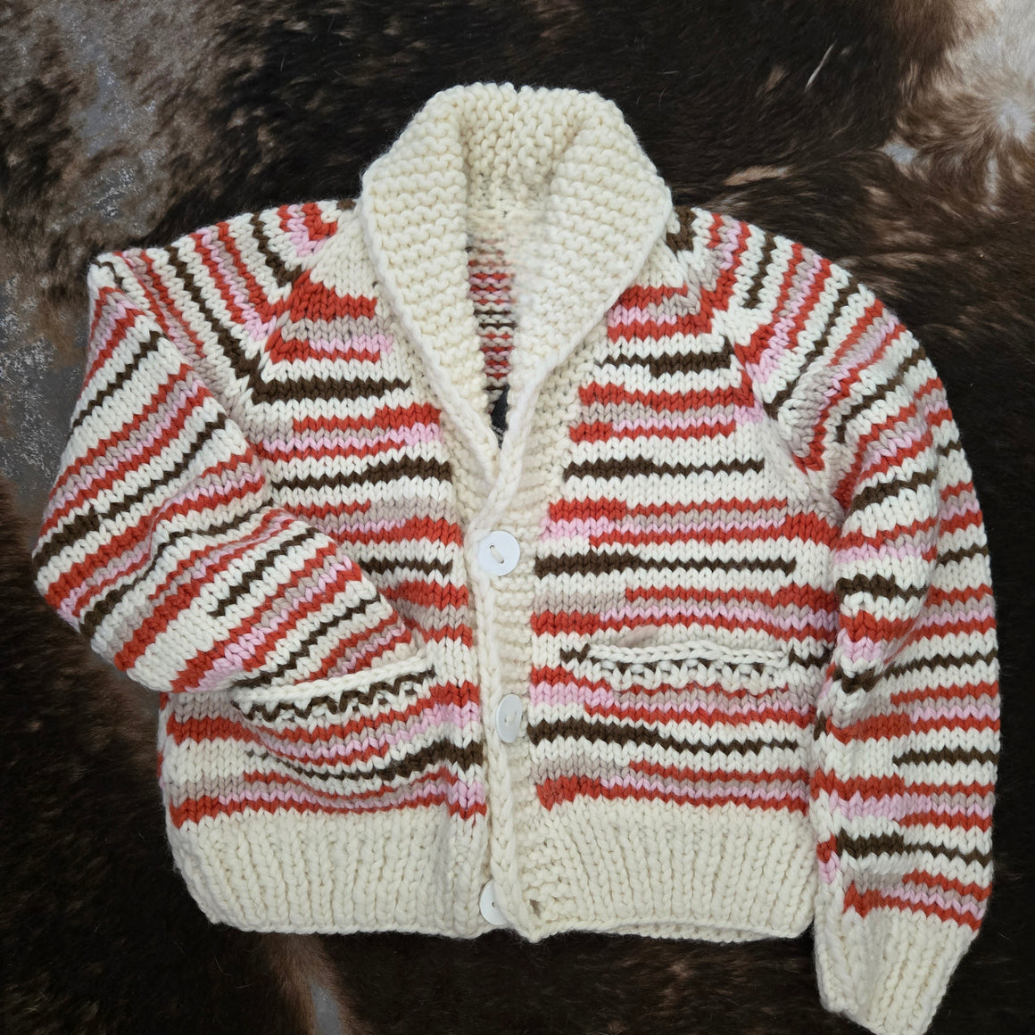 Cardigan-'No Waste' Handknit (Snow)