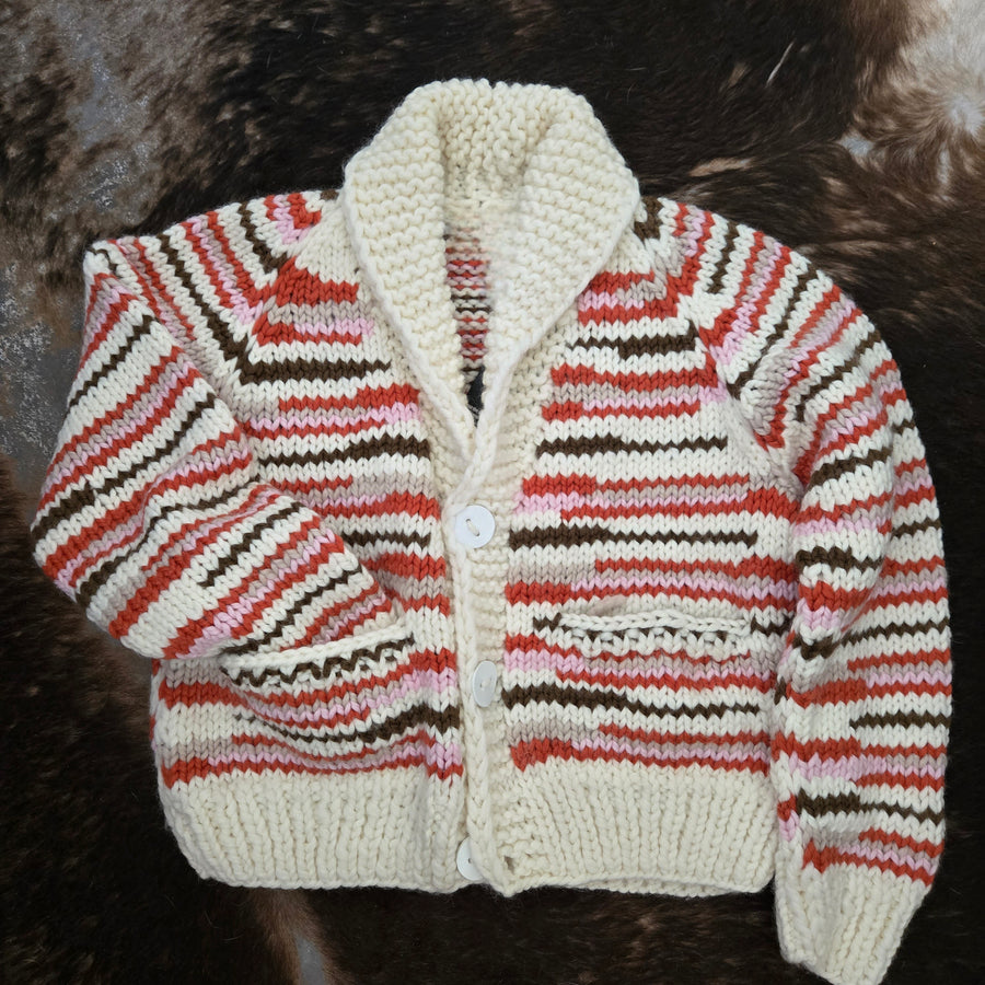 Cardigan-'No Waste' Handknit (Snow)