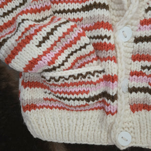 Cardigan-'No Waste' Handknit (Snow)