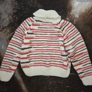 Cardigan-'No Waste' Handknit (Snow)