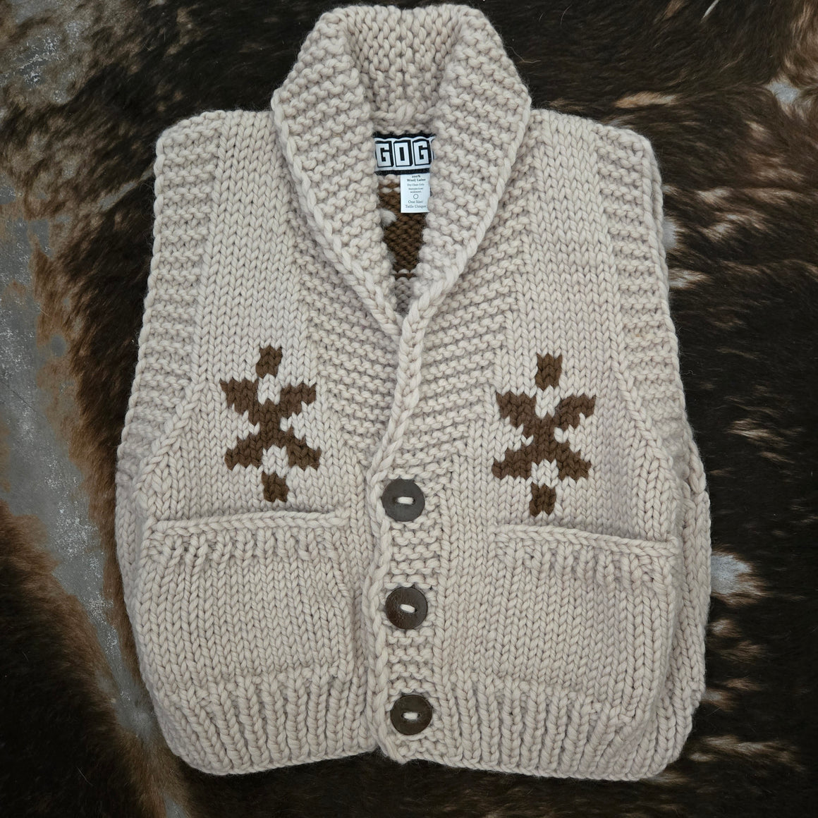 Heritage Vest- Handknit (Biscuit)