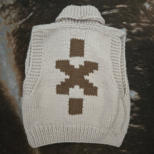 Heritage Vest- Handknit (Biscuit)