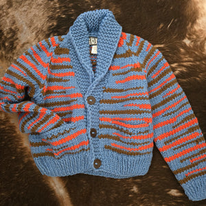 Cardigan-'No Waste' Handknit (Denim)