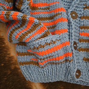 Cardigan-'No Waste' Handknit (Denim)
