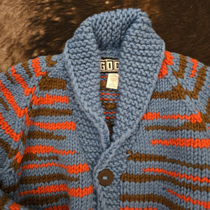 Cardigan-'No Waste' Handknit (Denim)