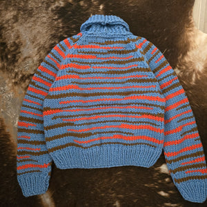 Cardigan-'No Waste' Handknit (Denim)